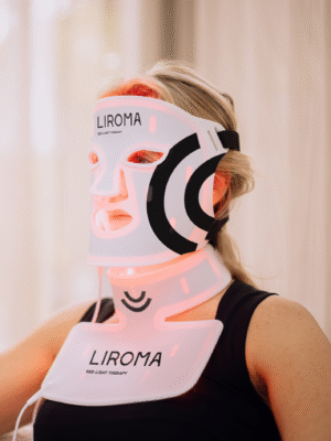 LIROMA® LED-terapeutiline punase valguse ja lähiinfrapuna näo-, kaela- ja dekolteemask